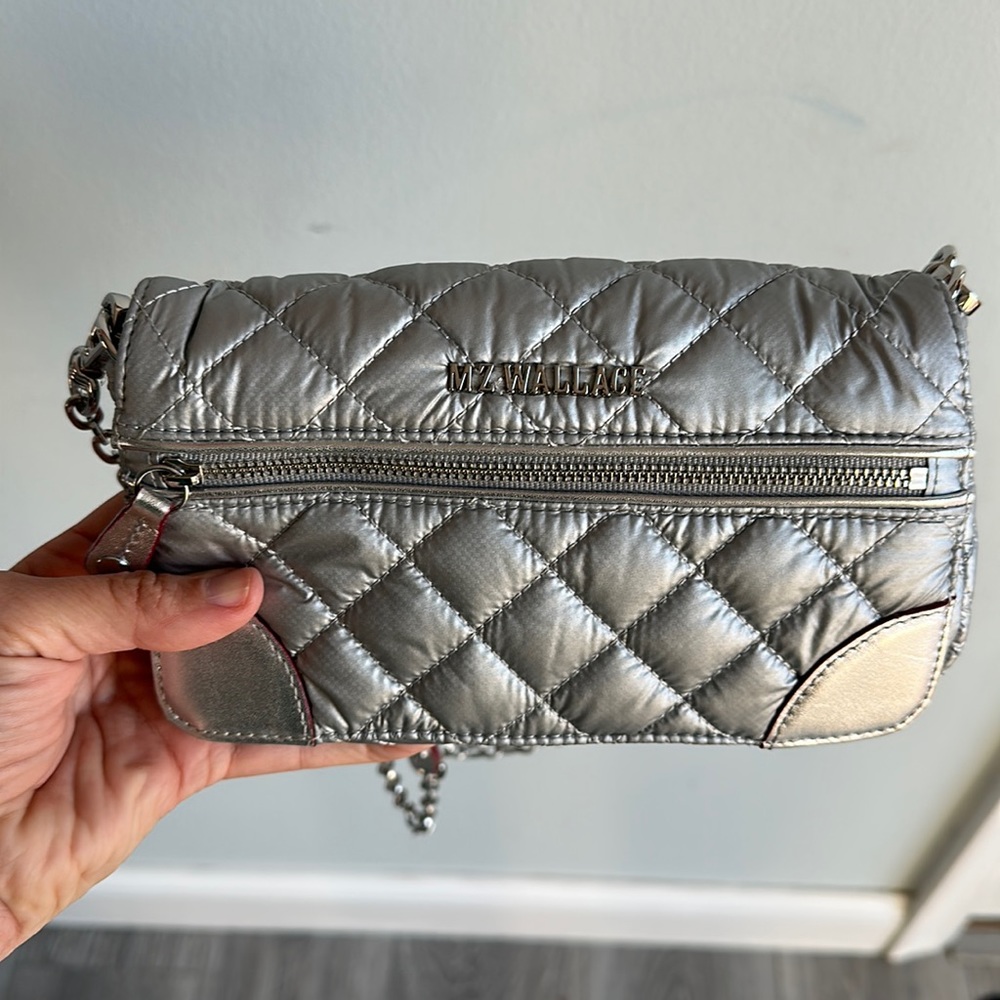 MZ Wallace silver crossbody bag